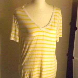 Old Navy Yellow Striped Shirt Luxe Size M